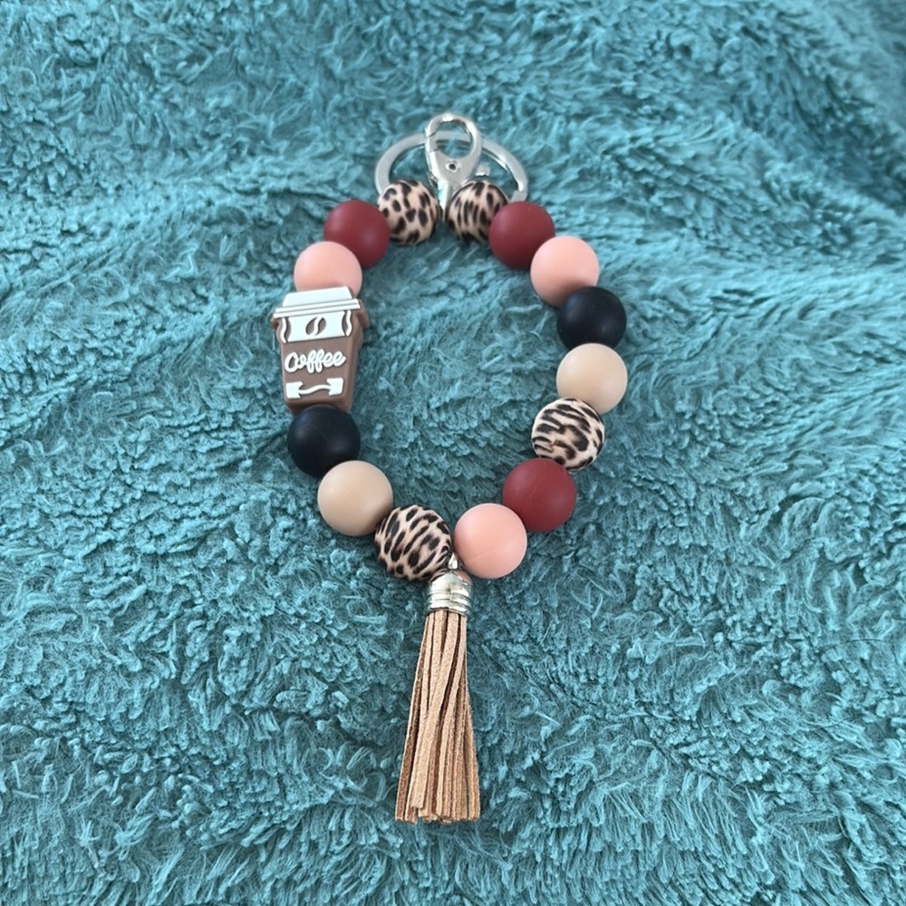 Handmade wristlet keychain